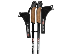 Abbey Alu Nordic zwart/rood wandelstokken