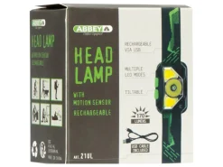 Abbey met motion sensor oplaadbare hoofdlamp