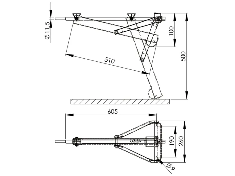 AL-KO Compact caravansteun - 605 mm