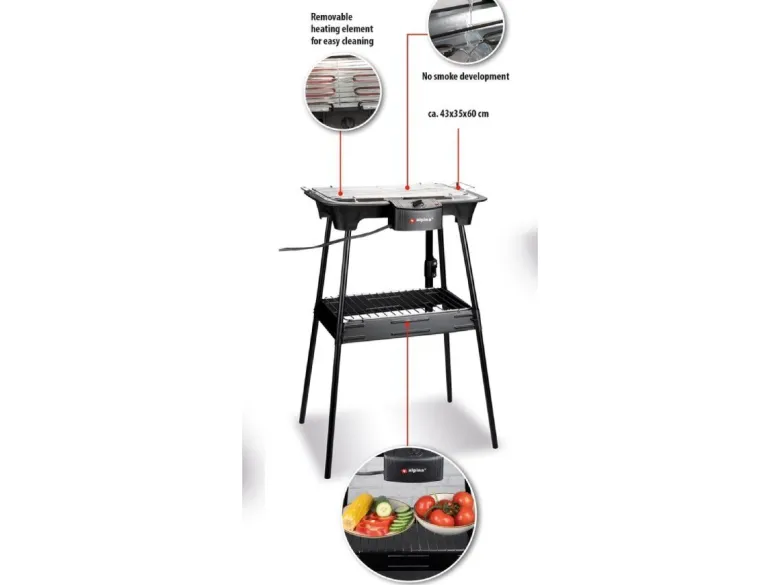 Alpina 2000W 2-in-1 elektrische barbecue