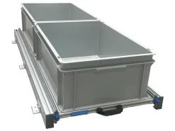 Aluminium schuifframe 120x40 cm met 2 open bakken