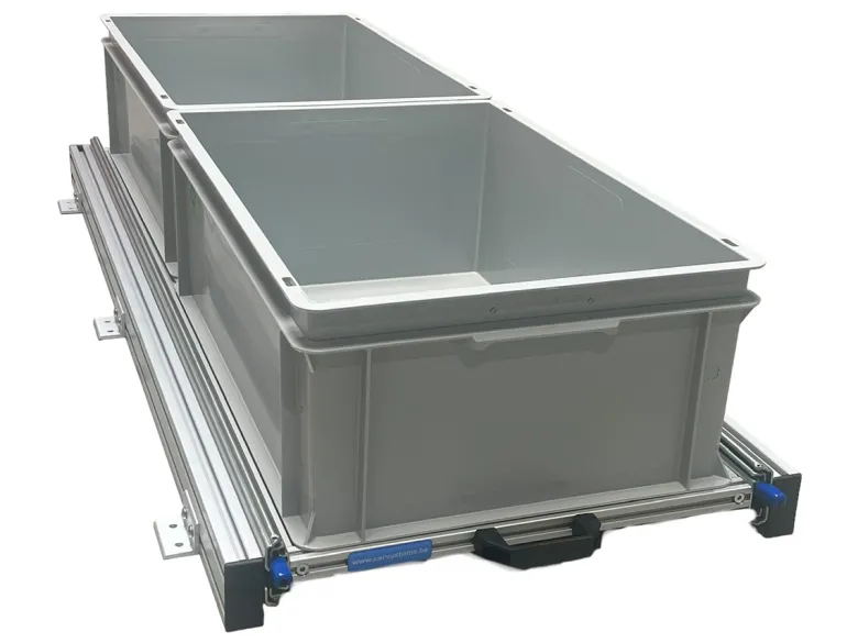 Aluminium schuifframe 120x40 cm met 2 open bakken