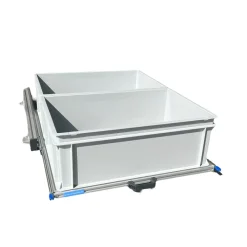 Aluminium schuifframe 80x60 cm met 2 open bakken