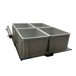 Aluminium schuifframe 80x60 cm met 4 open bakken