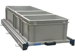 Aluminium schuifframe 120x40 cm met 3 open bakken