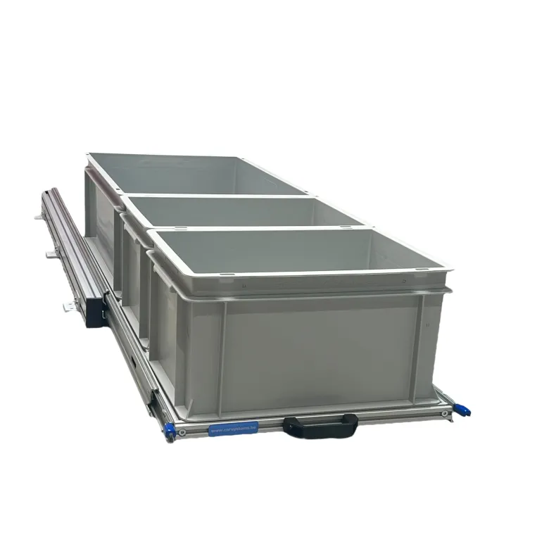 Aluminium schuifframe 120x40 cm met 3 open bakken