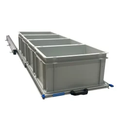 Aluminium schuifframe 120x40 cm met 4 open bakken