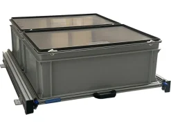 Aluminium schuifframe 80x60 cm met 2 bakken en deksel