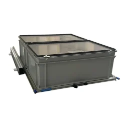 Aluminium schuifframe 80x60 cm met 2 bakken en deksel