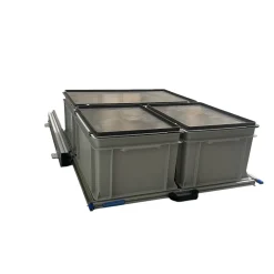 Aluminium schuifframe 80x60 cm met 3 bakken en deksel