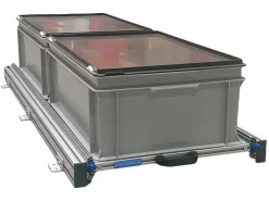 Aluminium schuifframe 120x40 cm met 2 bakken en deksel