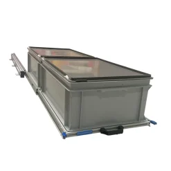 Aluminium schuifframe 120x40 cm met 2 bakken en deksel