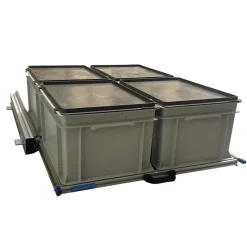 Aluminium schuifframe 80x60 cm met 4 bakken en deksel