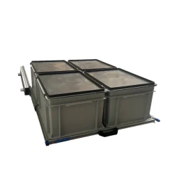 Aluminium schuifframe 80x60 cm met 4 bakken en deksel