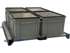 Aluminium schuifframe 80x60 cm met 4 bakken en deksel