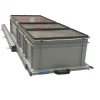 Aluminium schuifframe 120x40 cm met 3 bakken en deksel