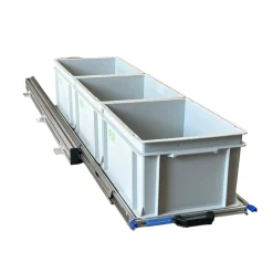 Aluminium 120x30 cm camper schuifframe met 3 open bakken