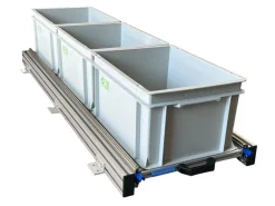 Aluminium 120x30 cm camper schuifframe met 3 open bakken