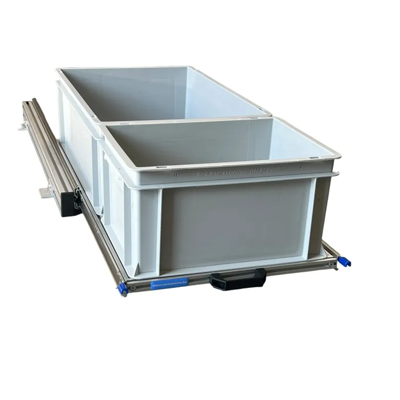 Aluminium 90x40 cm schuifframe met 2 open bakken