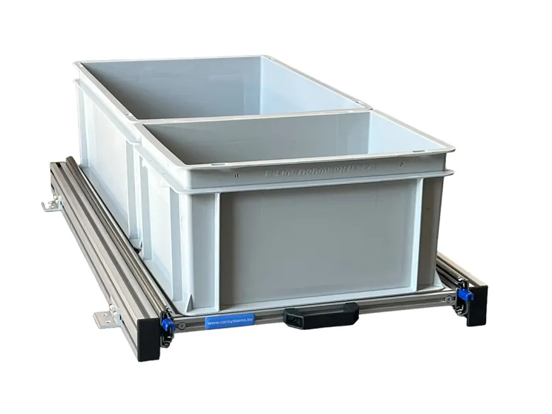 Aluminium 90x40 cm schuifframe met 2 open bakken