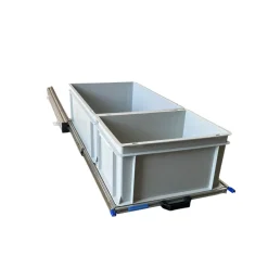 Aluminium 90x40 cm schuifframe met 2 open bakken