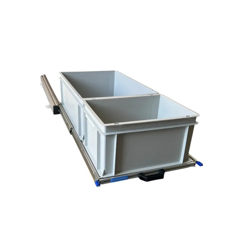 Aluminium 90x40 cm schuifframe met 2 open bakken