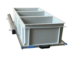 Aluminium 90x40 cm schuifframe met 3 open bakken