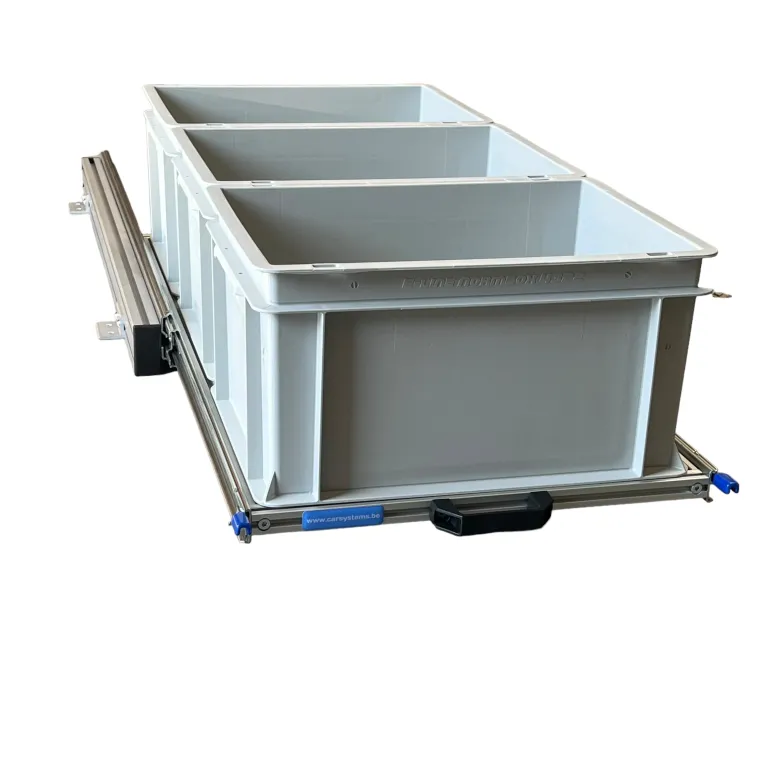 Aluminium 90x40 cm schuifframe met 3 open bakken
