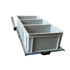 Aluminium 90x40 cm schuifframe met 3 open bakken