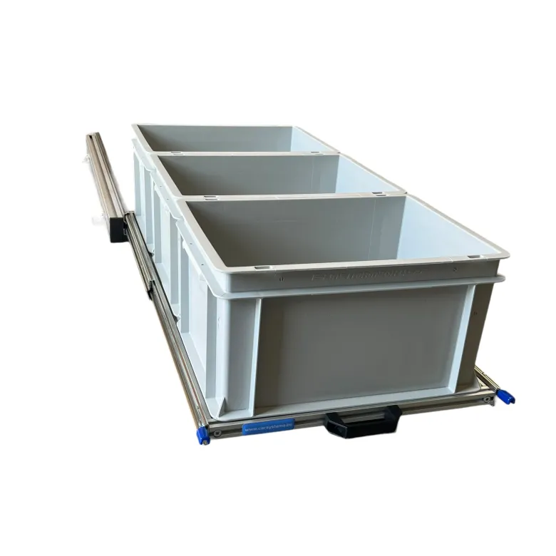 Aluminium 90x40 cm schuifframe met 3 open bakken