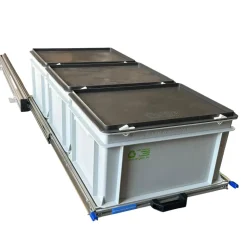 Aluminium 90x40 cm schuifframe met 3 bakken en deksel