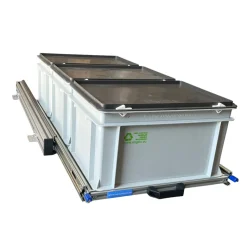 Aluminium 90x40 cm schuifframe met 3 bakken en deksel
