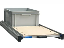 Aluminium 120x40 cm schuifframe met 1 open bak en multiplex plaat