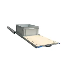 Aluminium 120x40 cm schuifframe met 1 open bak en multiplex plaat