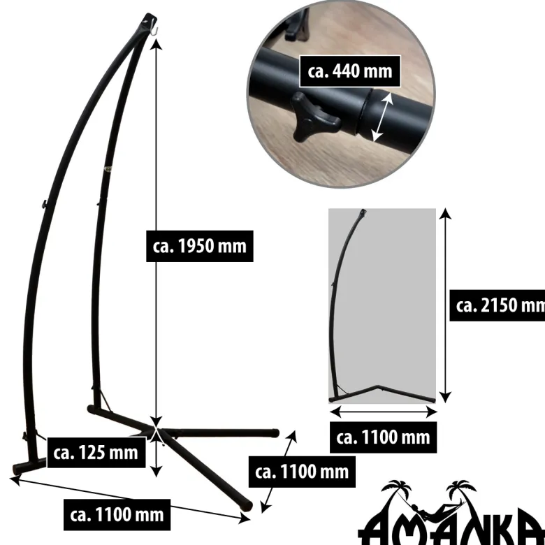 AMANKA 215 cm vrijstaande hangstoelframe