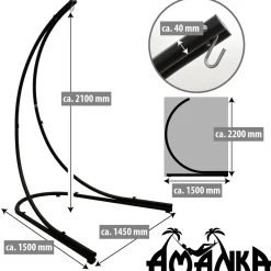 AMANKA 210 cm vrijstaande hangstoelframe