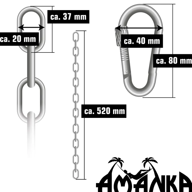 AMANKA 230 kg hangstoel bevestiging
