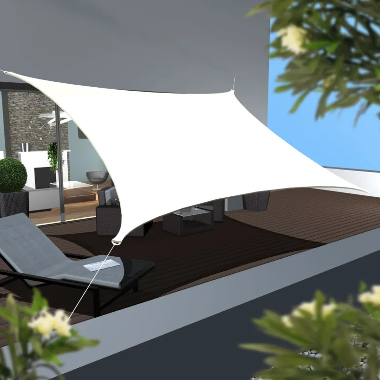 AMANKA 3x5 beige waterafstotende polyester schaduwdoek