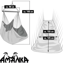 AMANKA 155 x 125 cm XL hangstoel - Cream