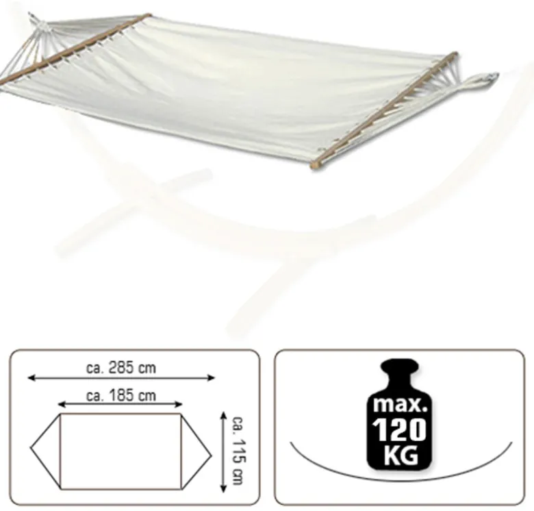 AMANKA 200 x 120 hangmat met frame - White