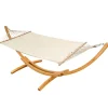 AMANKA 200 x 120 hangmat met houten frame - Beige