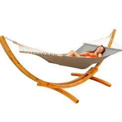 AMANKA 200 x 120 hangmat met houten frame - Grey