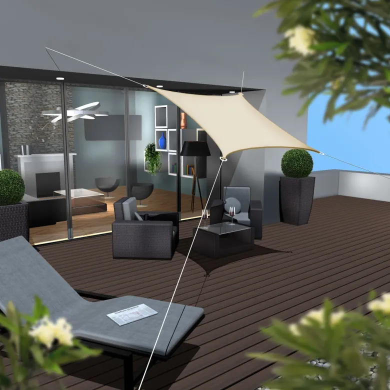 AMANKA 2 x 2 HDPE schaduwdoek - Beige