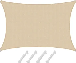 AMANKA 1x2m beige HDPE waterdoorlatend schaduwdoek