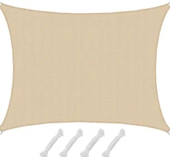 AMANKA 1,5x2m beige HDPE waterdoorlatend schaduwdoek