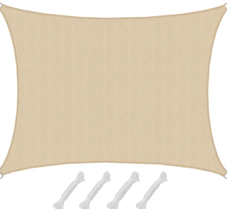 AMANKA 1,5x2m beige HDPE waterdoorlatend schaduwdoek