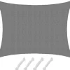 AMANKA 1,5x2m grijs HDPE waterdoorlatend schaduwdoek