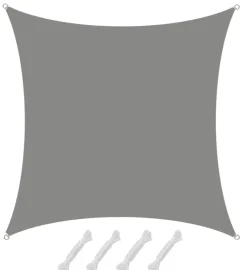 AMANKA 4x4m grijs Polyester waterdicht schaduwdoek