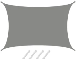 AMANKA 5x3m grijs Polyester waterdicht schaduwdoek
