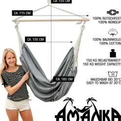 AMANKA 185 x 130 veiligheids hangstoel - Grey